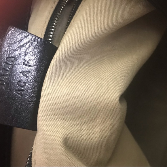 Bally Shoulder Hobo Bag Leather Tweed Canvas Logo FOB Tag Italy Tote Purse Silvr - Picture 14 of 16